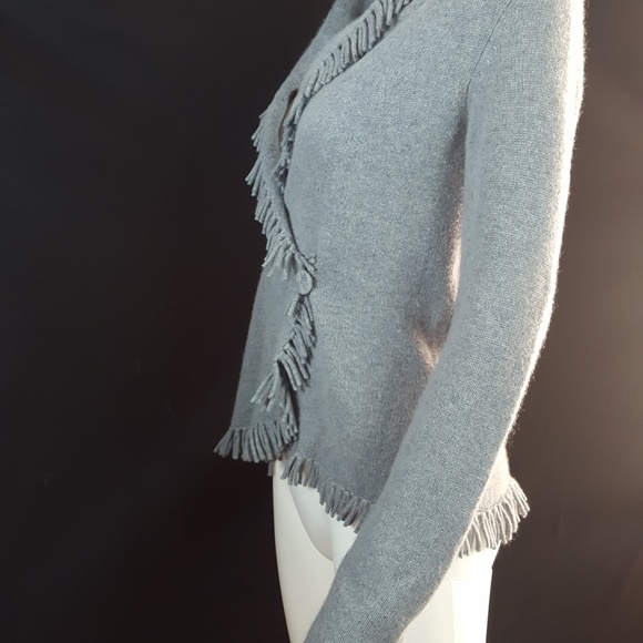 Magaschoni Cashmere Fringe Wrap Sweater - Picture 4 of 8